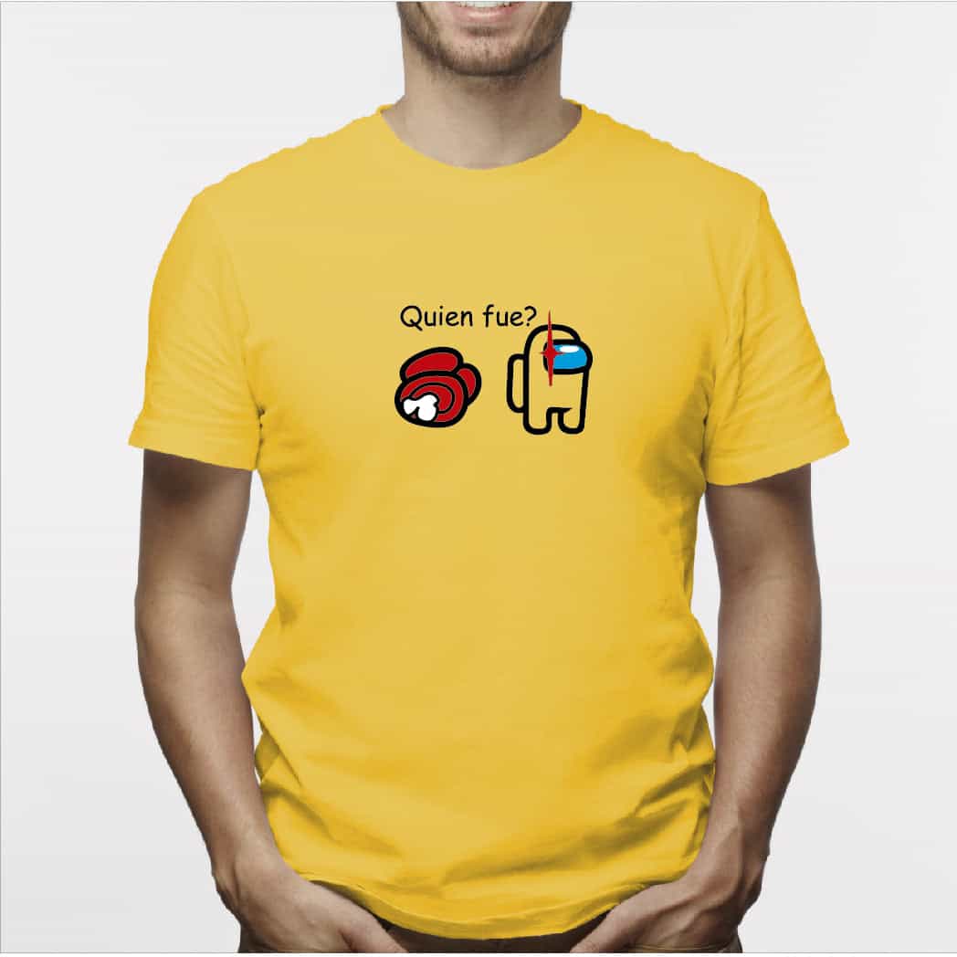 Camisa estampada para hombre  tipo T-shirt AMONG US QUIEN FUE?