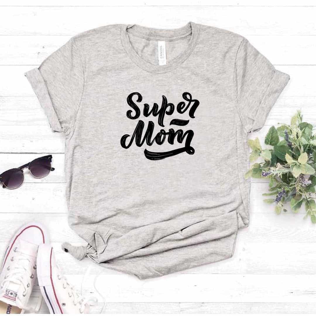 Camisa estampada tipo T- shirt Super mom