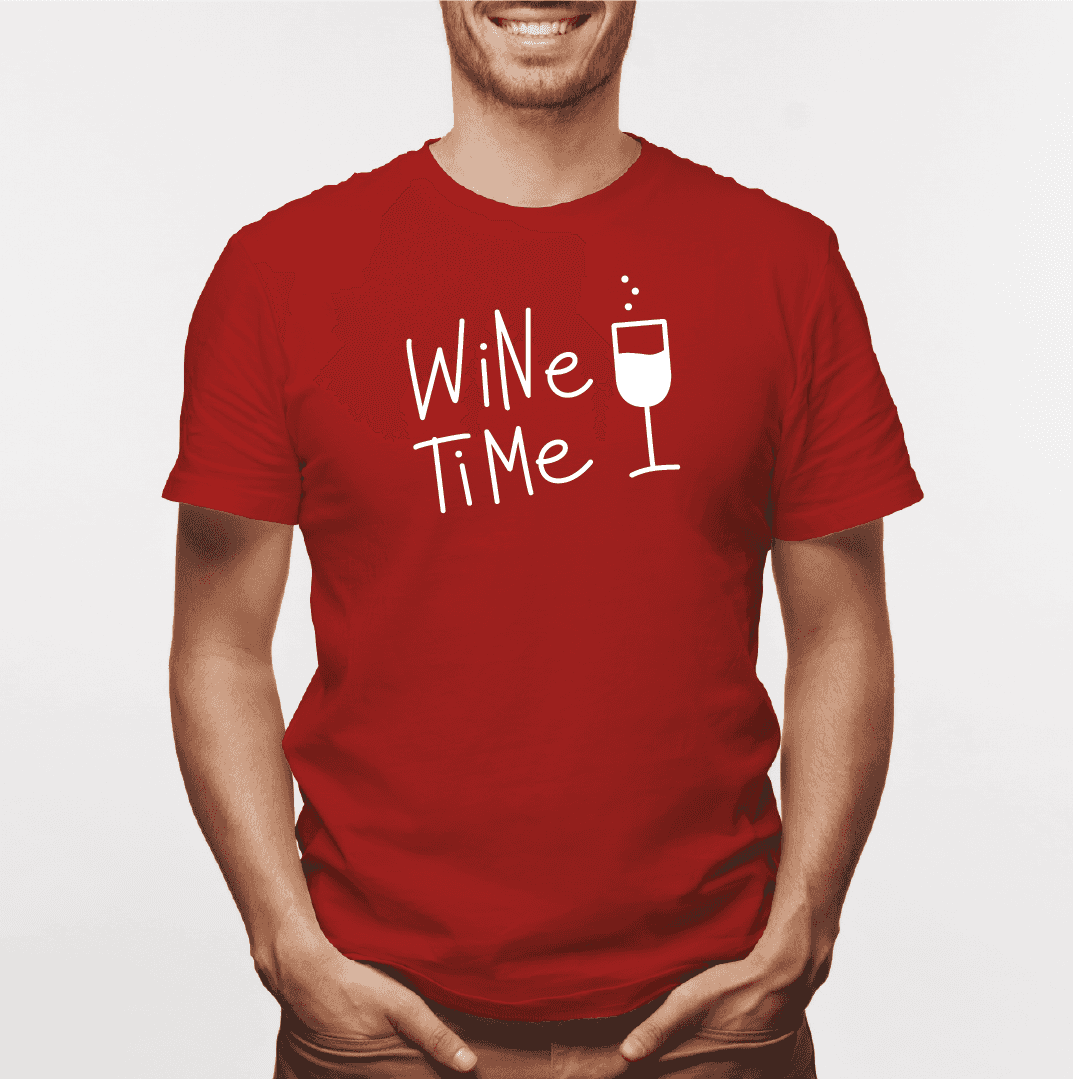 Camisa estampada para hombre  tipo T-shirt Wine Time