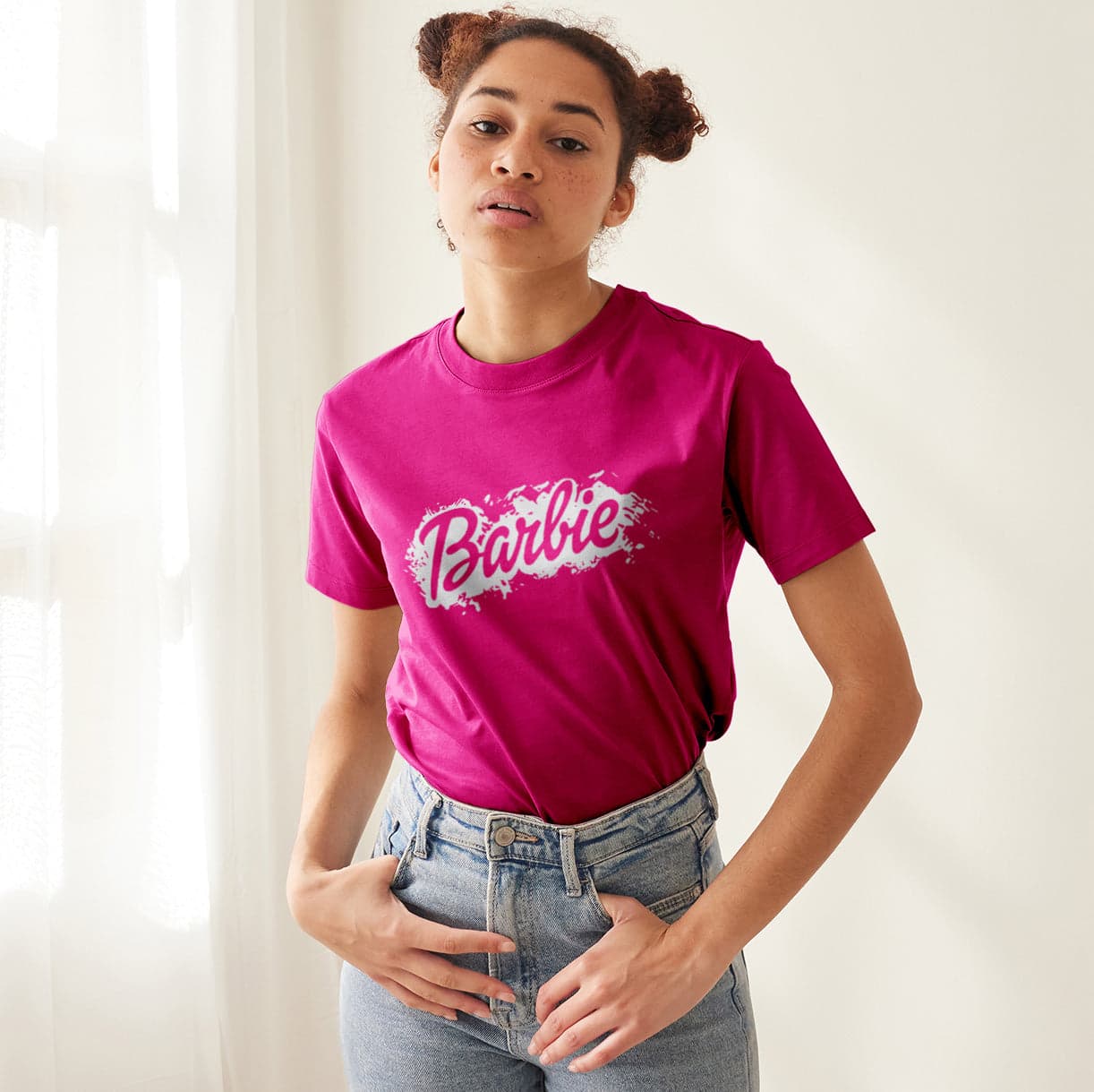 Camisetas Barbie efecto pintura: Moda Retro en Algodón 100% Estampado — foto 3