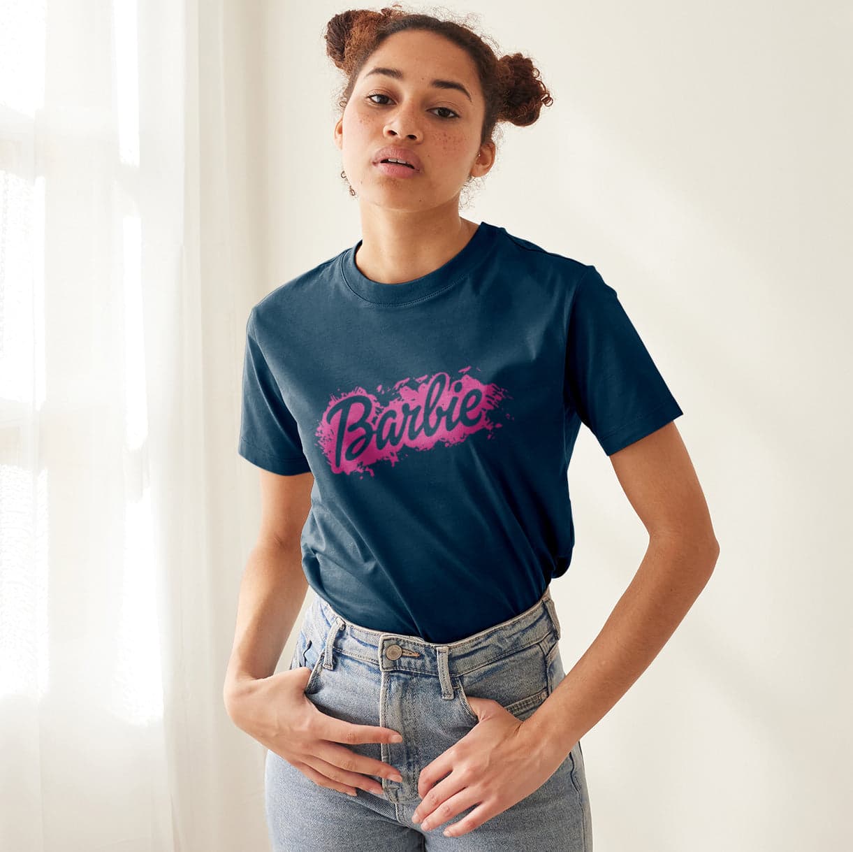 Camisetas Barbie efecto pintura: Moda Retro en Algodón 100% Estampado — foto 2