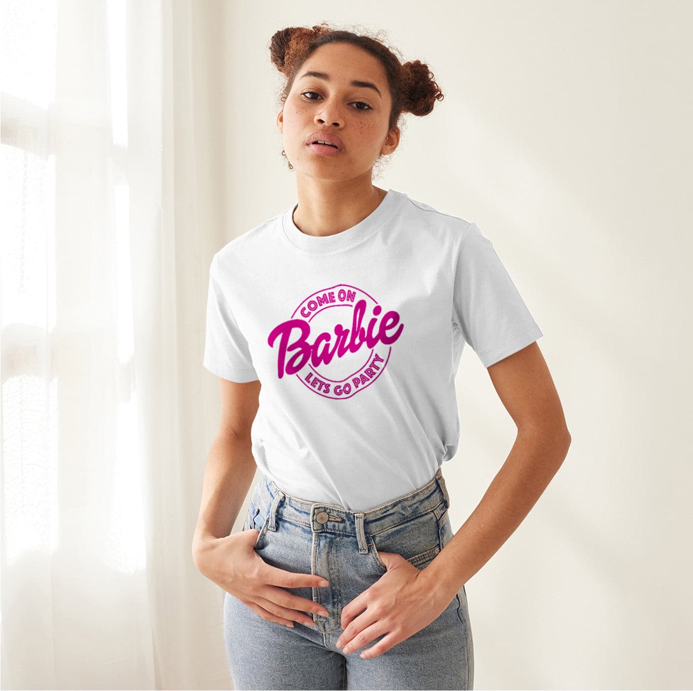 Camisetas Barbie come on lets go party: Moda Retro en Algodón 100% Estampado — foto 1