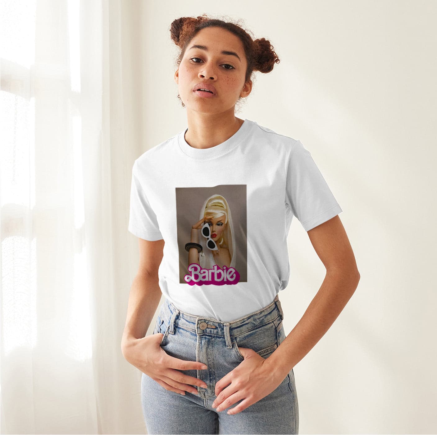 Camisetas Barbie diva con lentes: Moda Retro en Algodón 100% Estampado — foto 3
