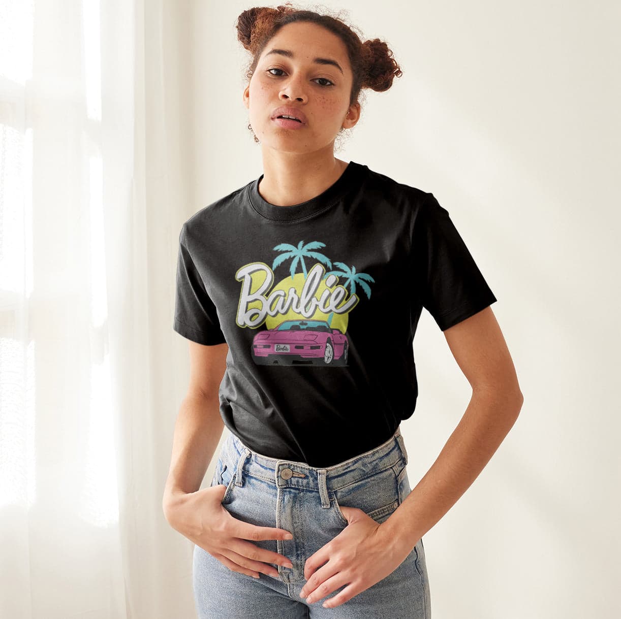 Camisetas Barbie carro barbie: Moda Retro en Algodón 100% Estampado — foto 4
