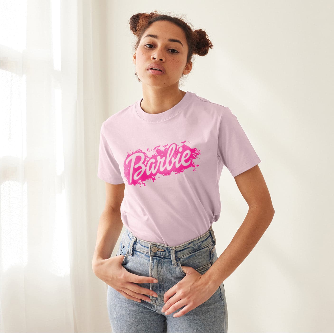 Camisetas Barbie efecto pintura: Moda Retro en Algodón 100% Estampado — foto 4