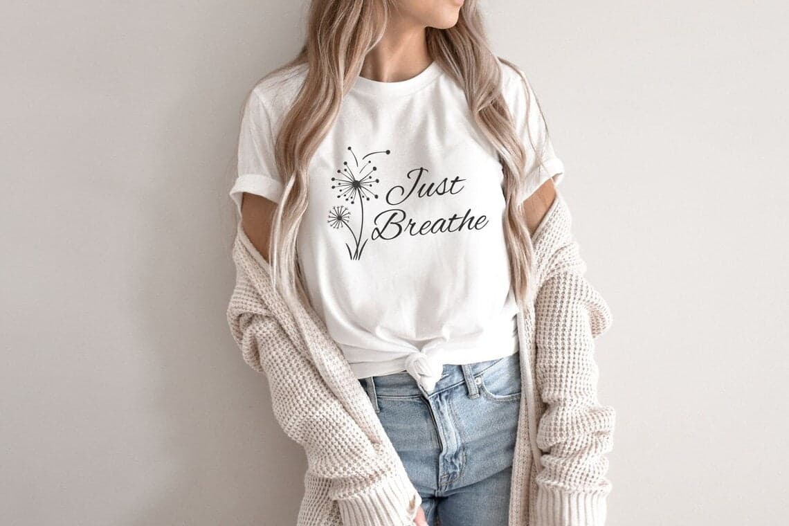 Camiseta 'Diente de León Sereno' - Respira Profundo en Algodón Inspirador — foto 1