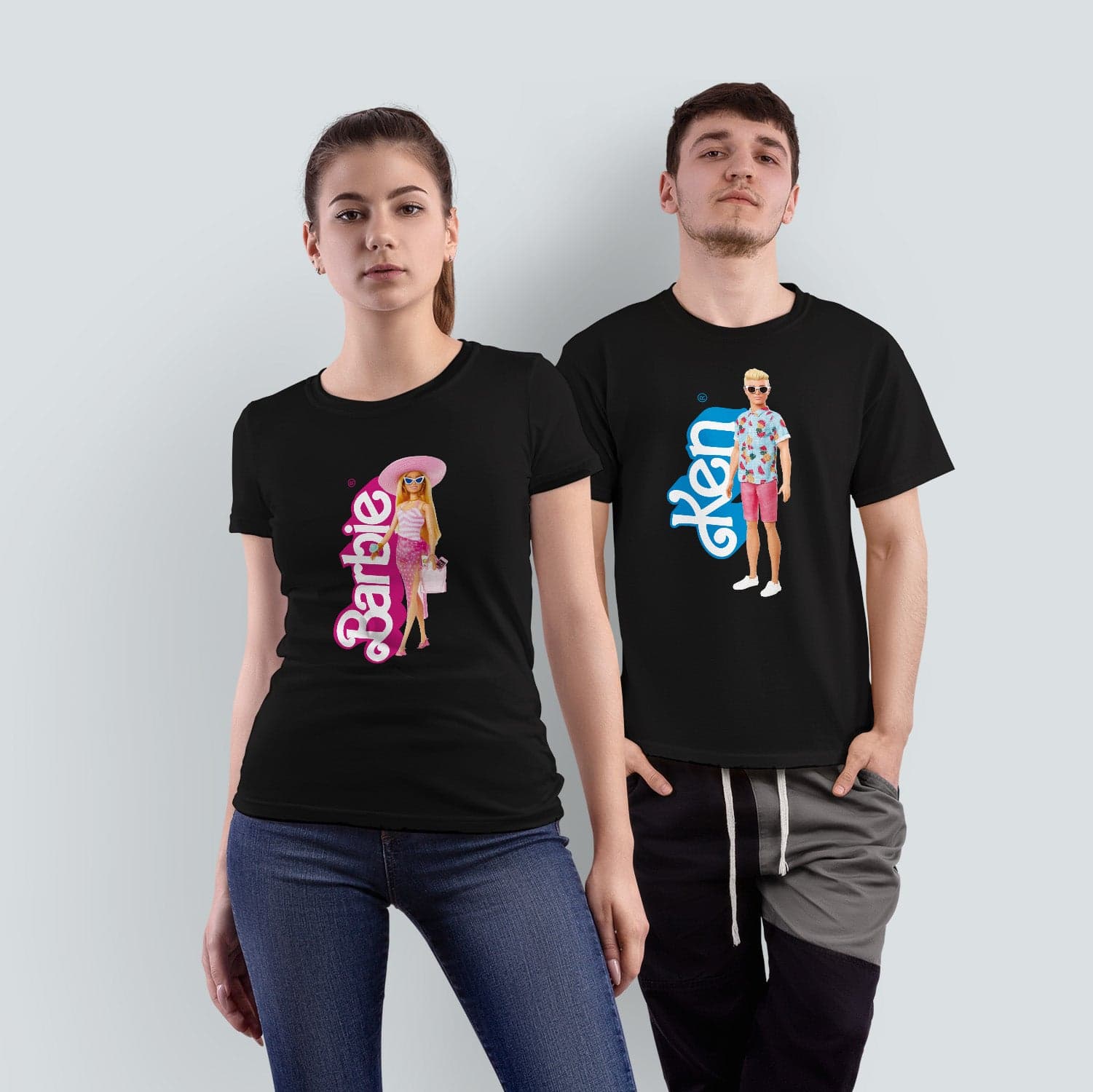 Conjunto de Camisetas de Barbie Pareja Barbie y Ken: Estampados Encantadores y Estilo Retro estampada — foto 2