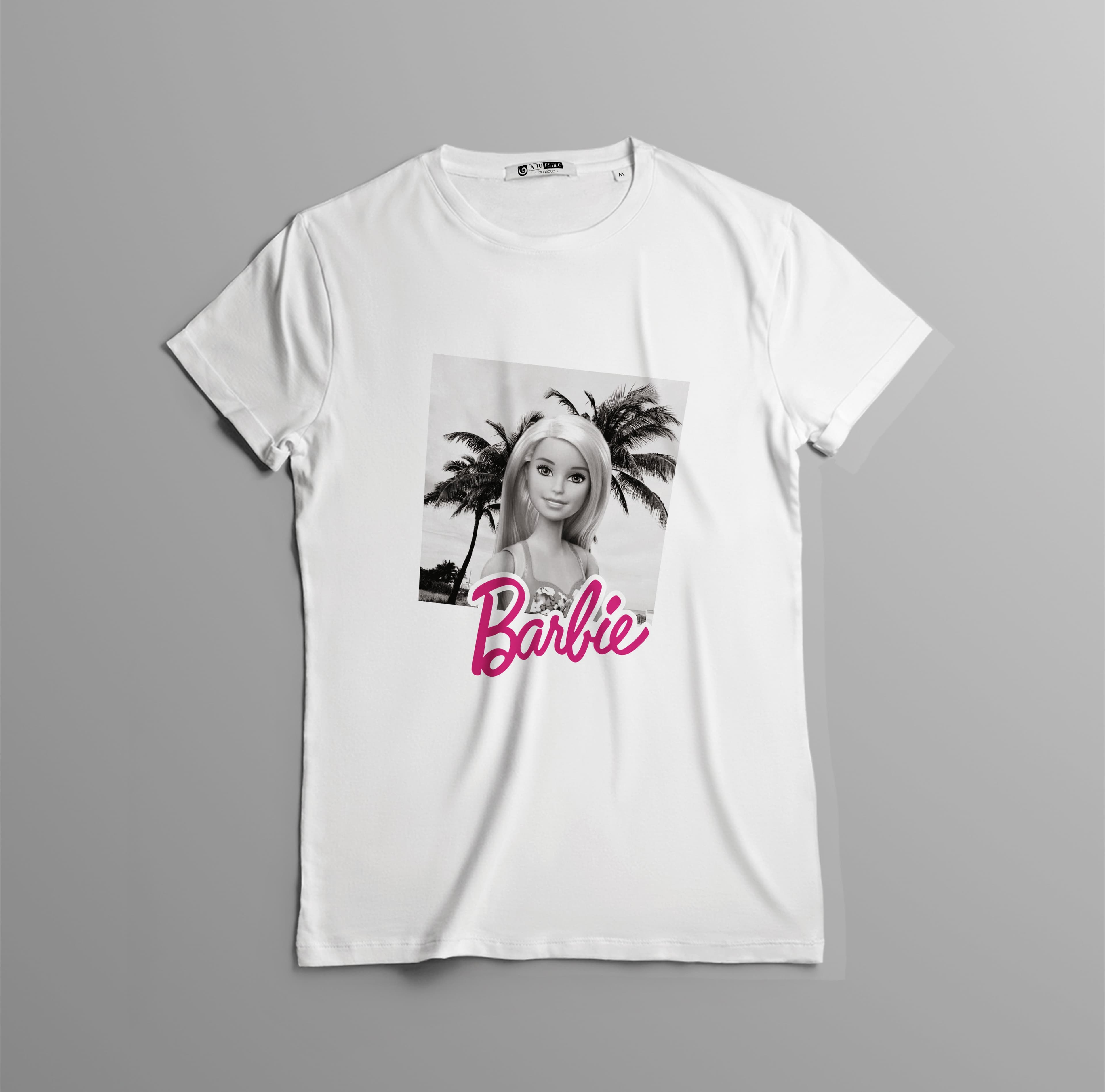 Camisetas Barbie fotografia blanco y negro: Moda Retro en Algodón 100% Estampado — foto 7