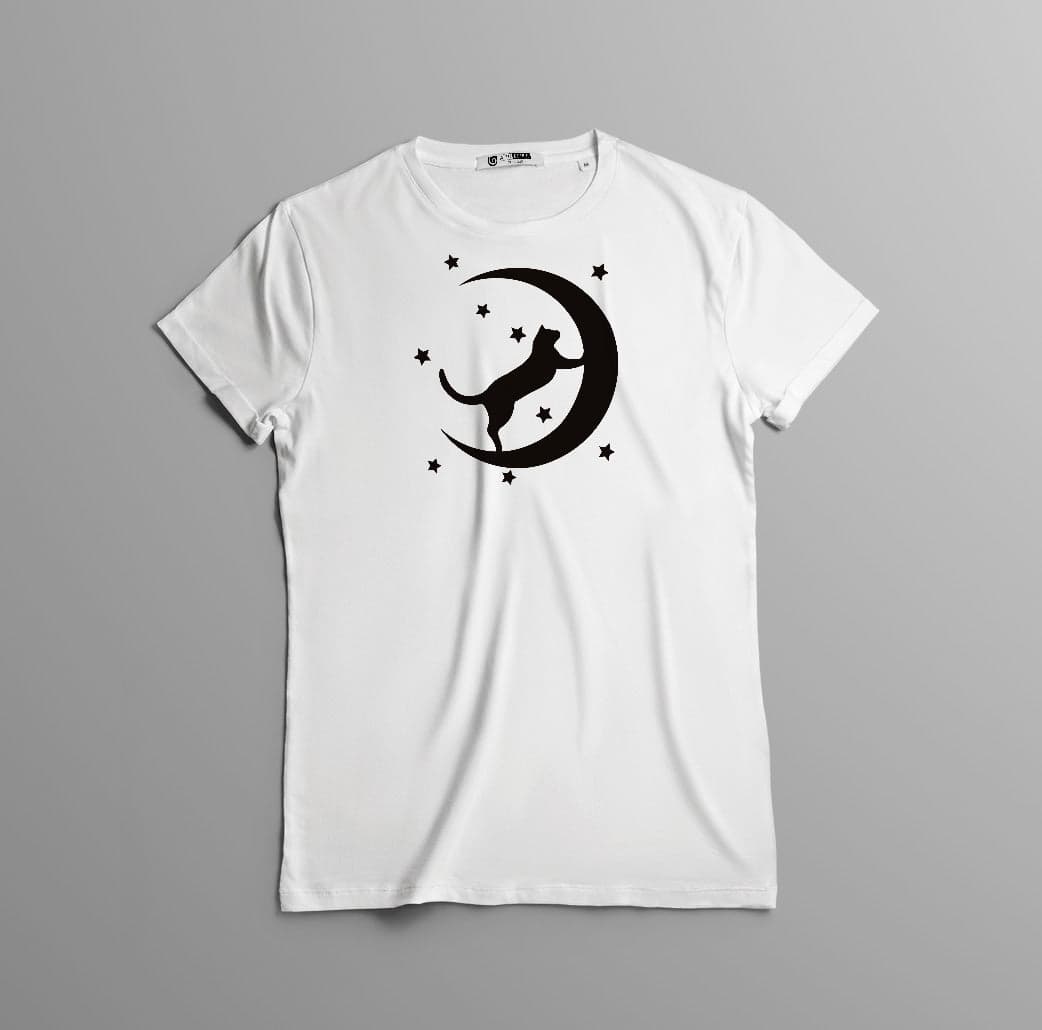 Camisa estampada  tipo T-shirt GATO LUNA ESTRELLAS — foto 3