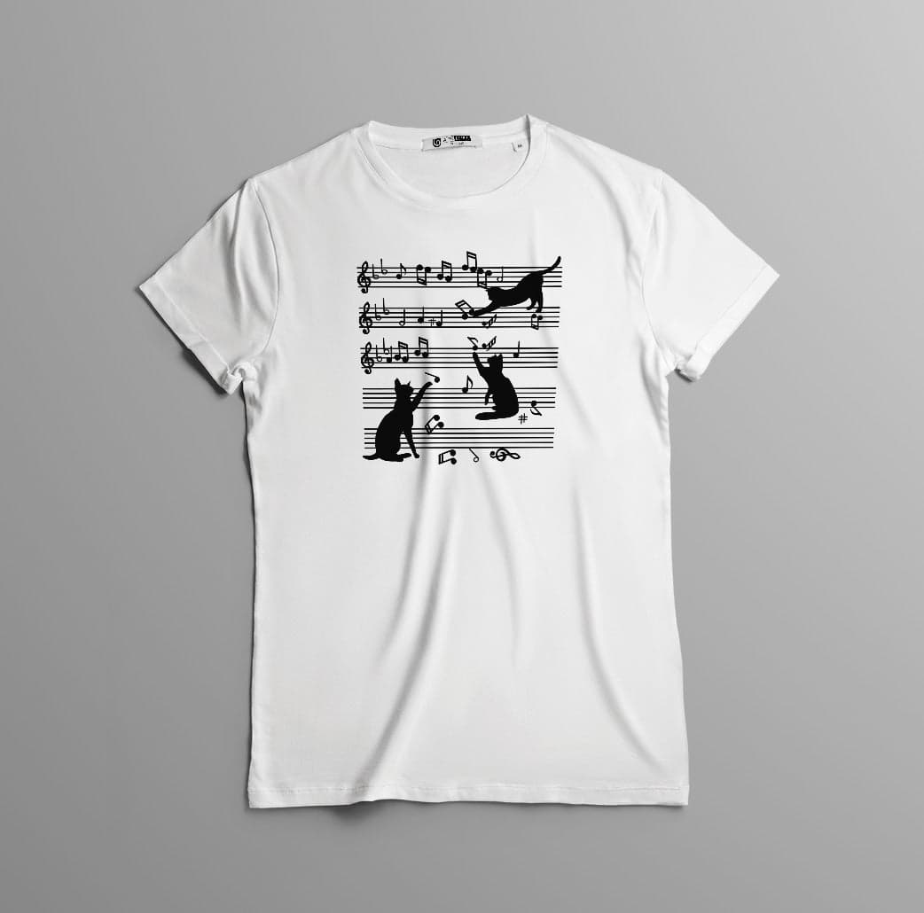 Camisa estampada tipo T- shirt GATO PARTITURA — foto 1