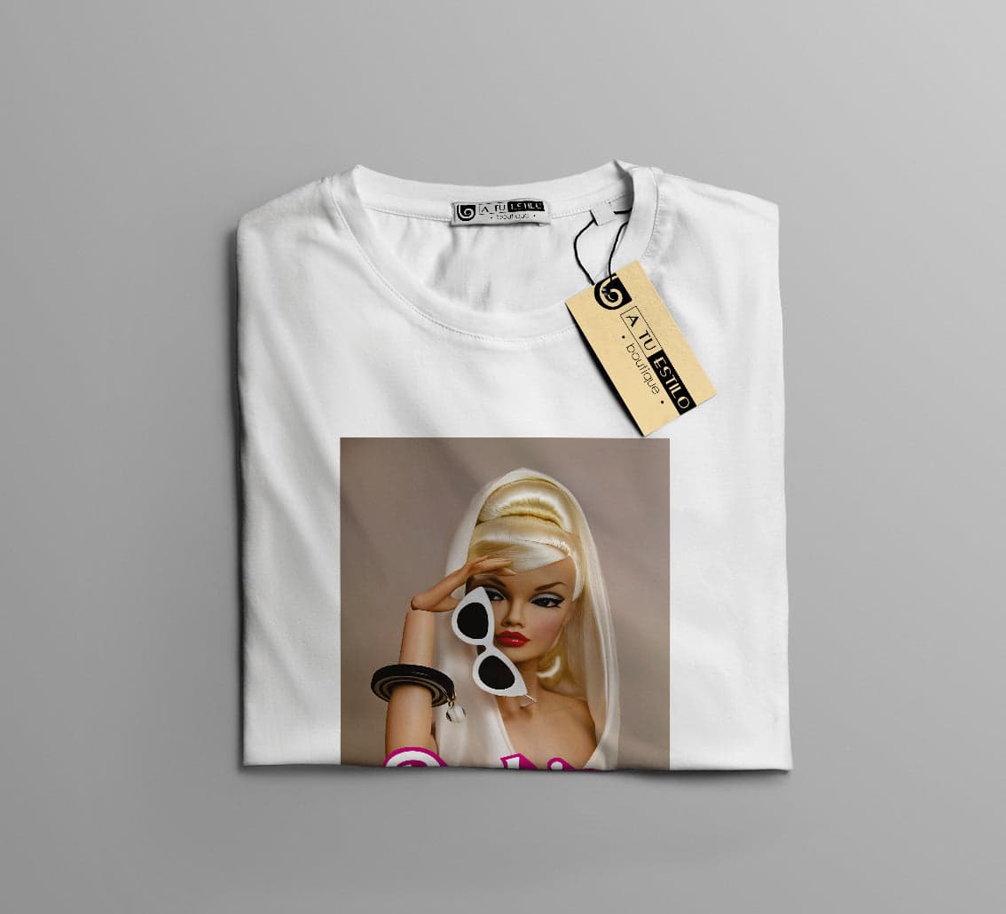 Camisetas Barbie diva con lentes: Moda Retro en Algodón 100% Estampado — foto 10