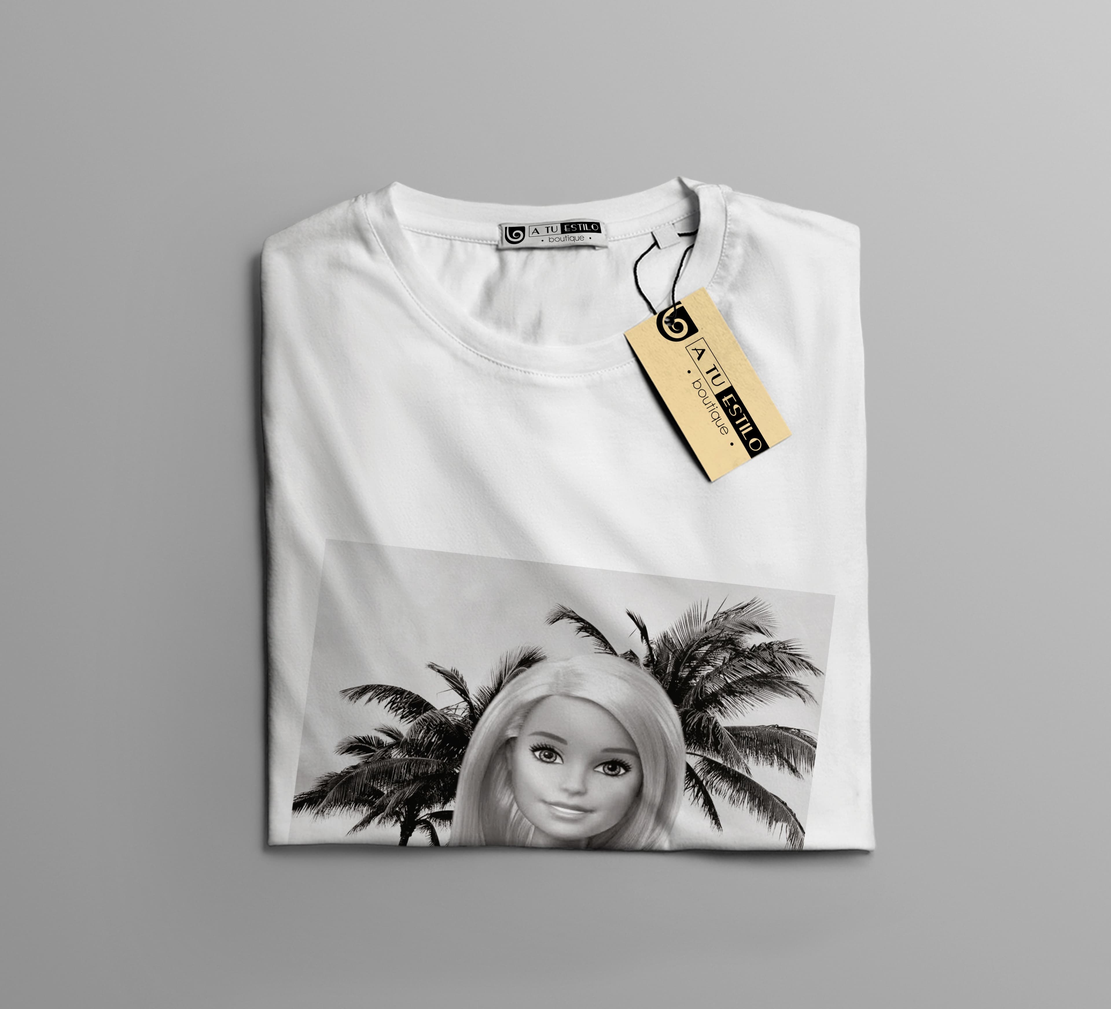 Camisetas Barbie fotografia blanco y negro: Moda Retro en Algodón 100% Estampado — foto 15