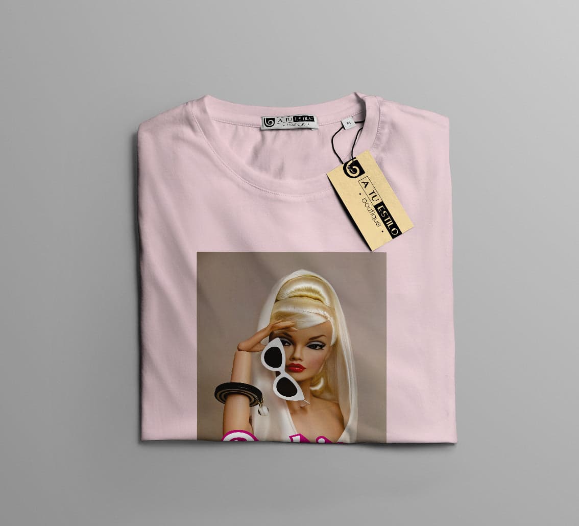 Camisetas Barbie diva con lentes: Moda Retro en Algodón 100% Estampado — foto 13