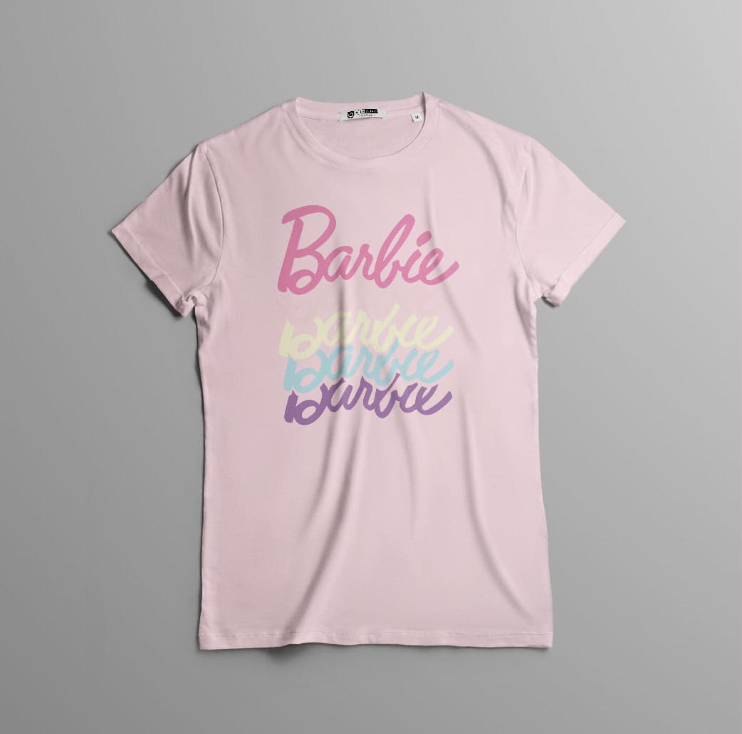 Camisetas Barbie letras de colores pastel: Moda Retro en Algodón 100% Estampado — foto 10