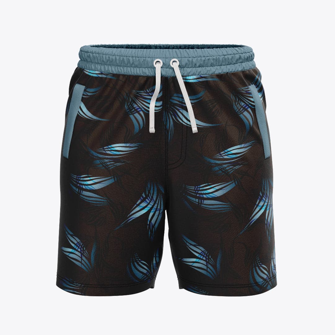 Bermudas / pantalonetas para caballero estampadas Negro Planta Azul — foto 1
