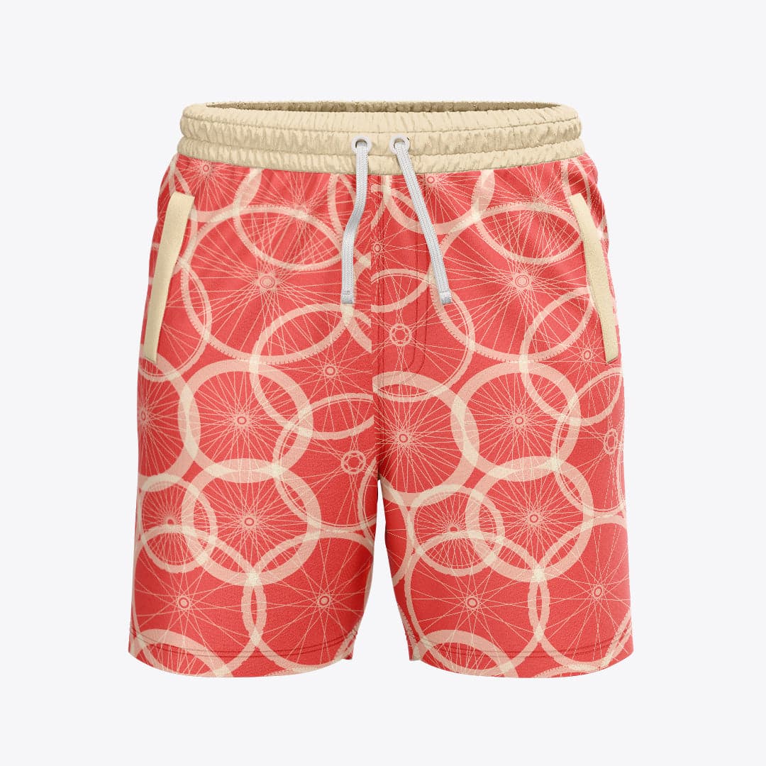 Bermudas / pantalonetas para caballero estampadas Bicicleta Rojo con ruedas blancas — foto 1