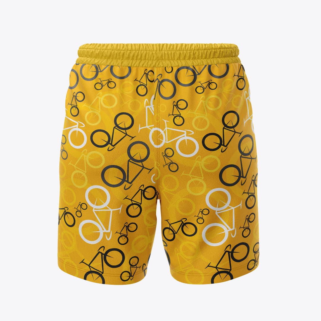 Bermudas / pantalonetas para caballero estampadas bicicleta amarilla — foto 2