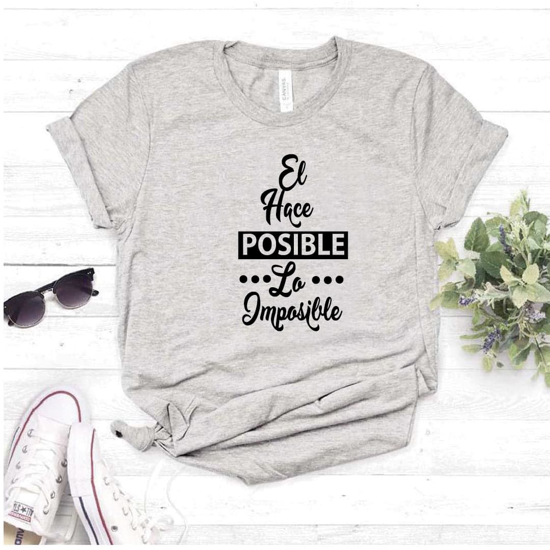 Camisa estampada Cristiana tipo T- shirt EL HACE POSIBLE LO IMPOSIBLE — foto 5