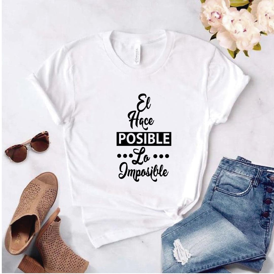 Camisa estampada Cristiana tipo T- shirt EL HACE POSIBLE LO IMPOSIBLE — foto 6