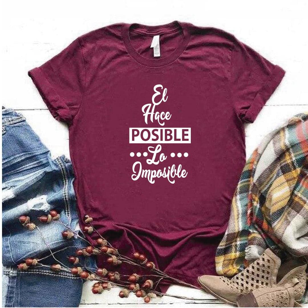 Camisa estampada Cristiana tipo T- shirt EL HACE POSIBLE LO IMPOSIBLE — foto 8