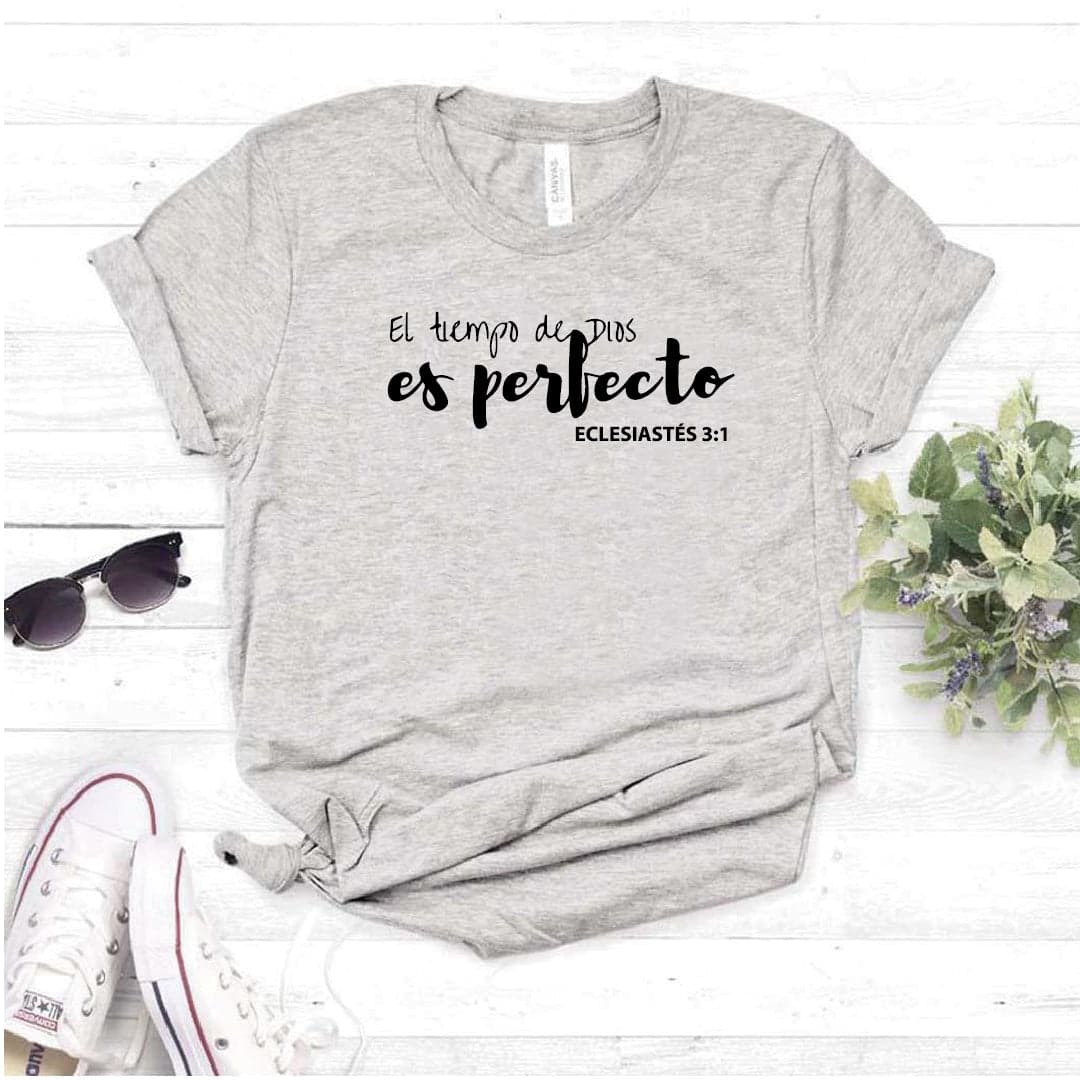 Camisa estampada Cristiana tipo T- shirt EL TIEMPO DE DIOS ES PERFECTO — foto 4