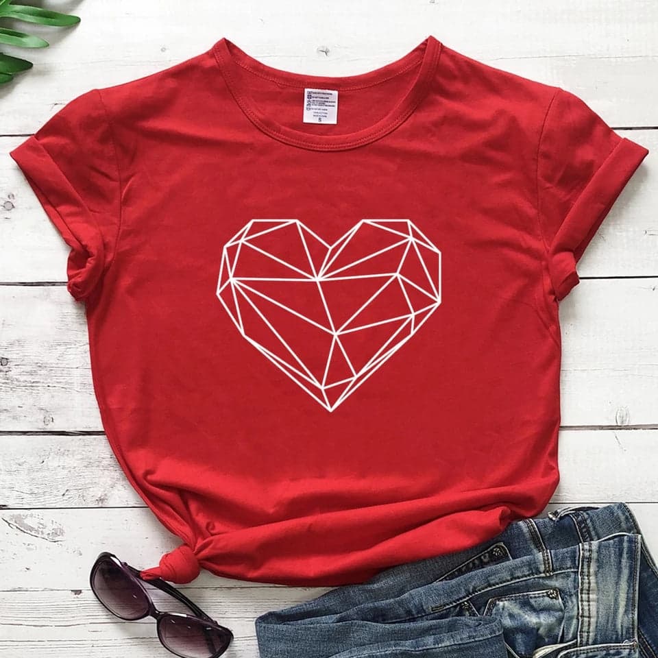 Camiseta estampada tipo T- shirt Corazón Geométrico — foto 2