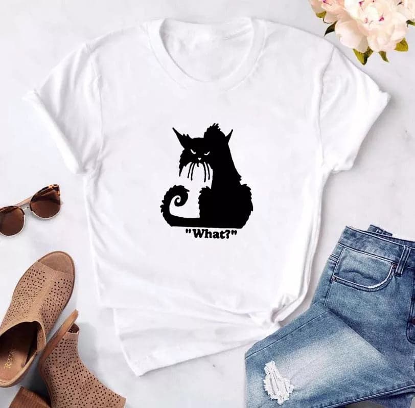 Camisetas estampada tipo T- shirt WHAT GATO — foto 3