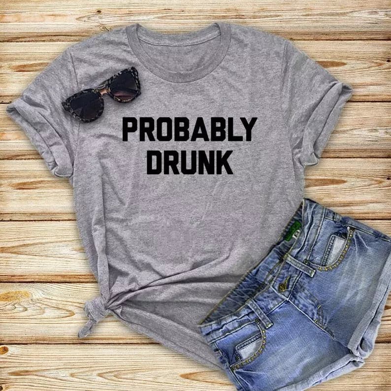 Camiseta estampada tipo T-shirt PROBABLY DRUNK — foto 1