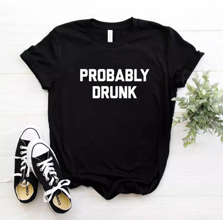 Camiseta estampada tipo T-shirt PROBABLY DRUNK — foto 2