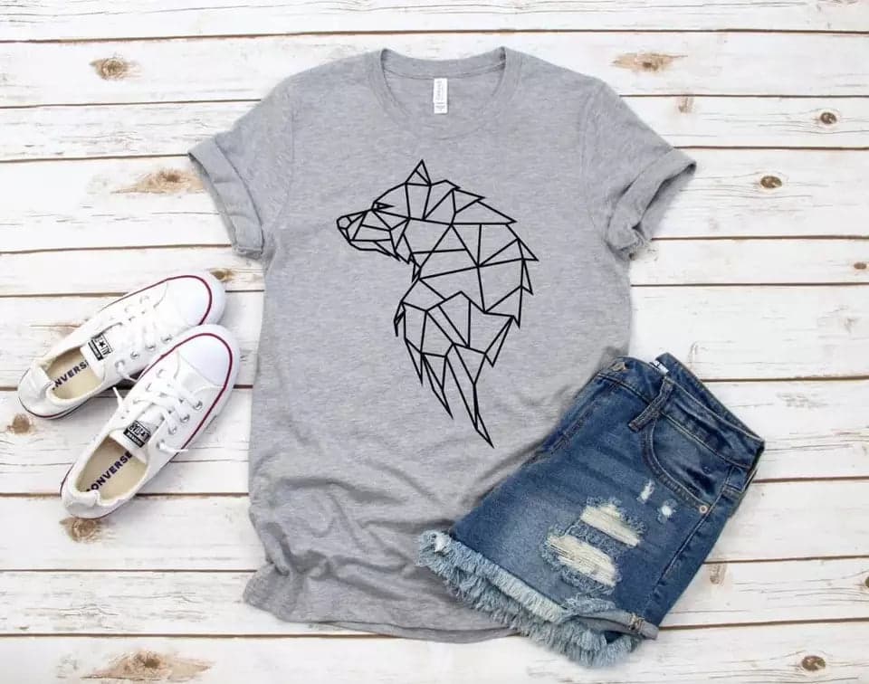 Camisetas estampada tipo T- shirt  Lobo perfil — foto 3