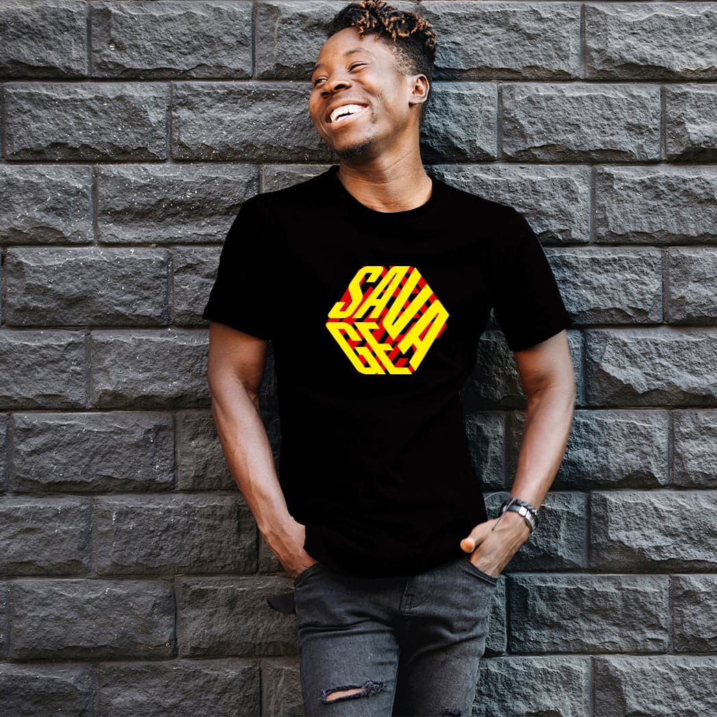 Camisa estampada para hombre tipo T-Shirt Savage cubo — foto 1