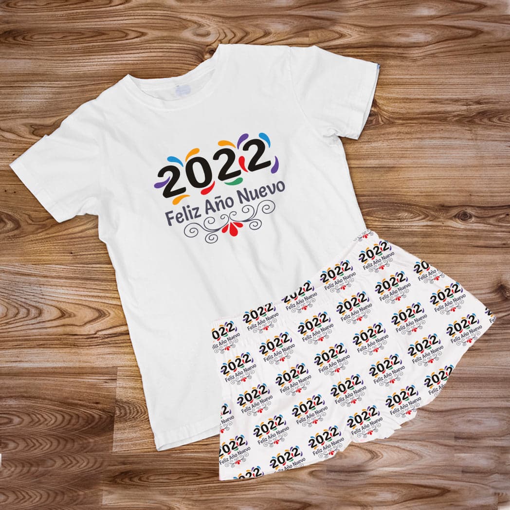Pijama Estampada en poli algodón de Short  (Navidad) 2022 feliz año nuevo — foto 1