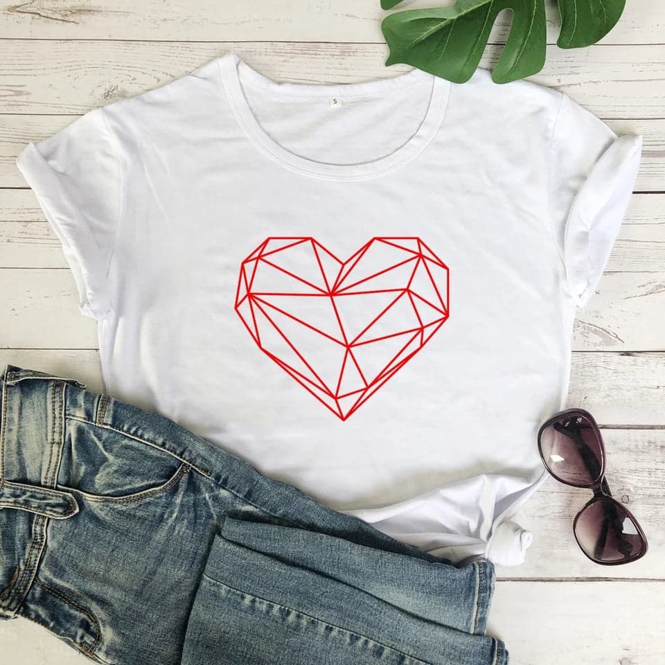 Camiseta estampada tipo T- shirt Corazón Geométrico — foto 4