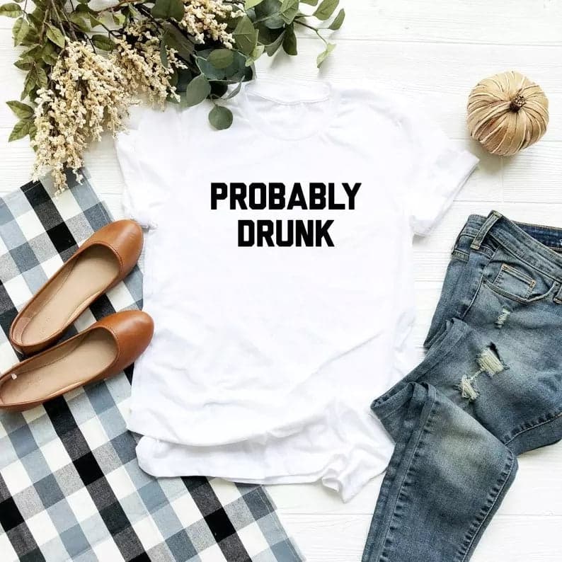 Camiseta estampada tipo T-shirt PROBABLY DRUNK — foto 5