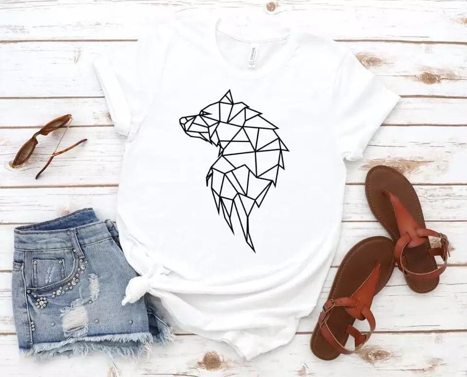 Camisetas estampada tipo T- shirt  Lobo perfil — foto 1