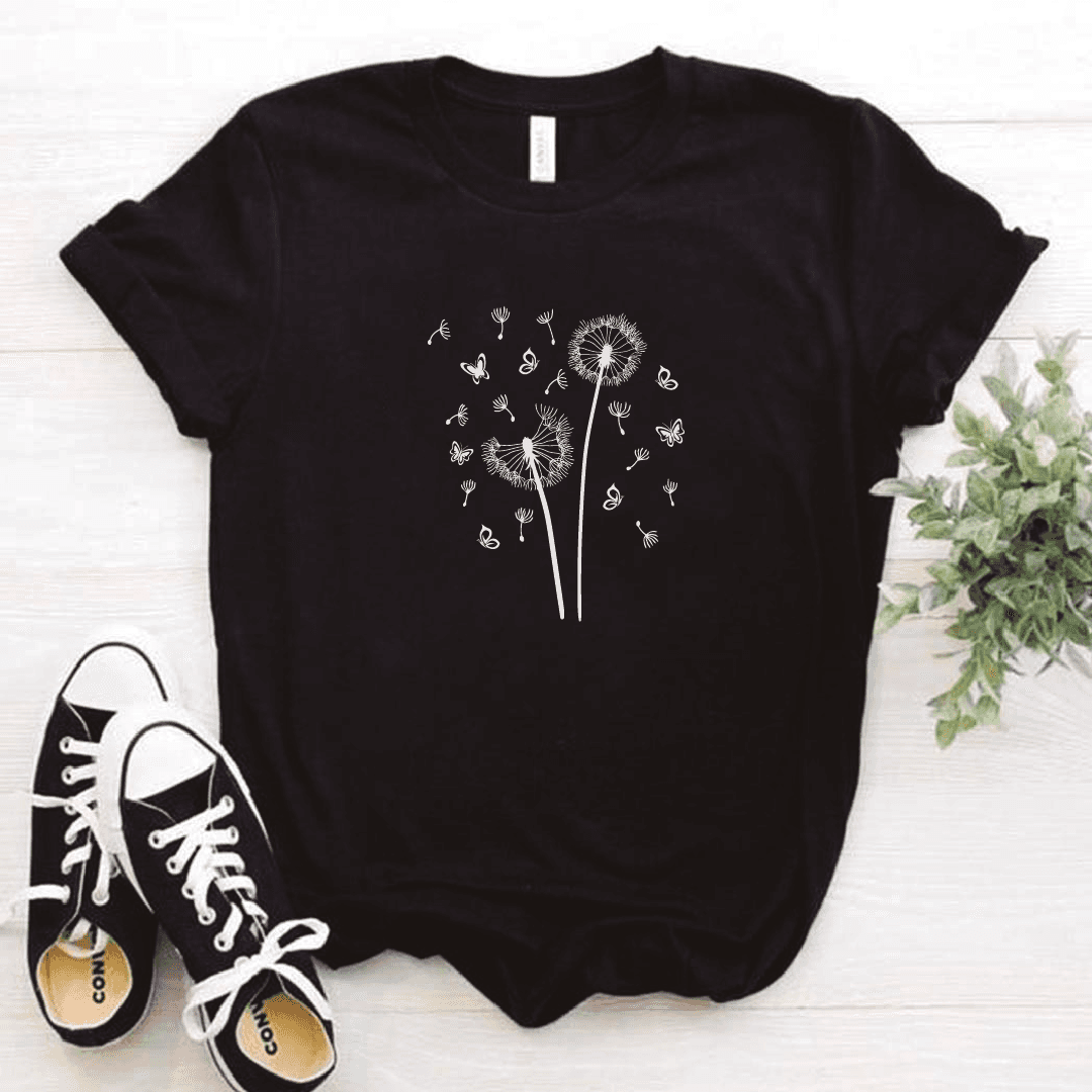 Camiseta estampada tipo T-shirt 2 DIENTE DE LEON CON MARIPOSITAS — foto 3