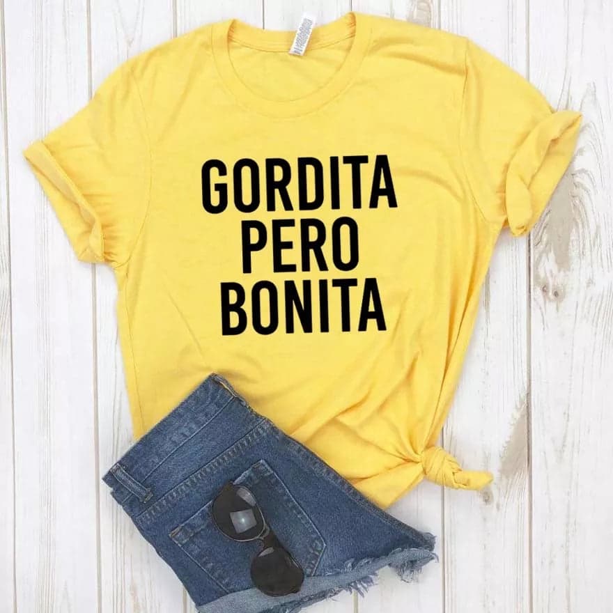 Camisa estampada tipo T-shirt  Gordita pero Bonita — foto 3
