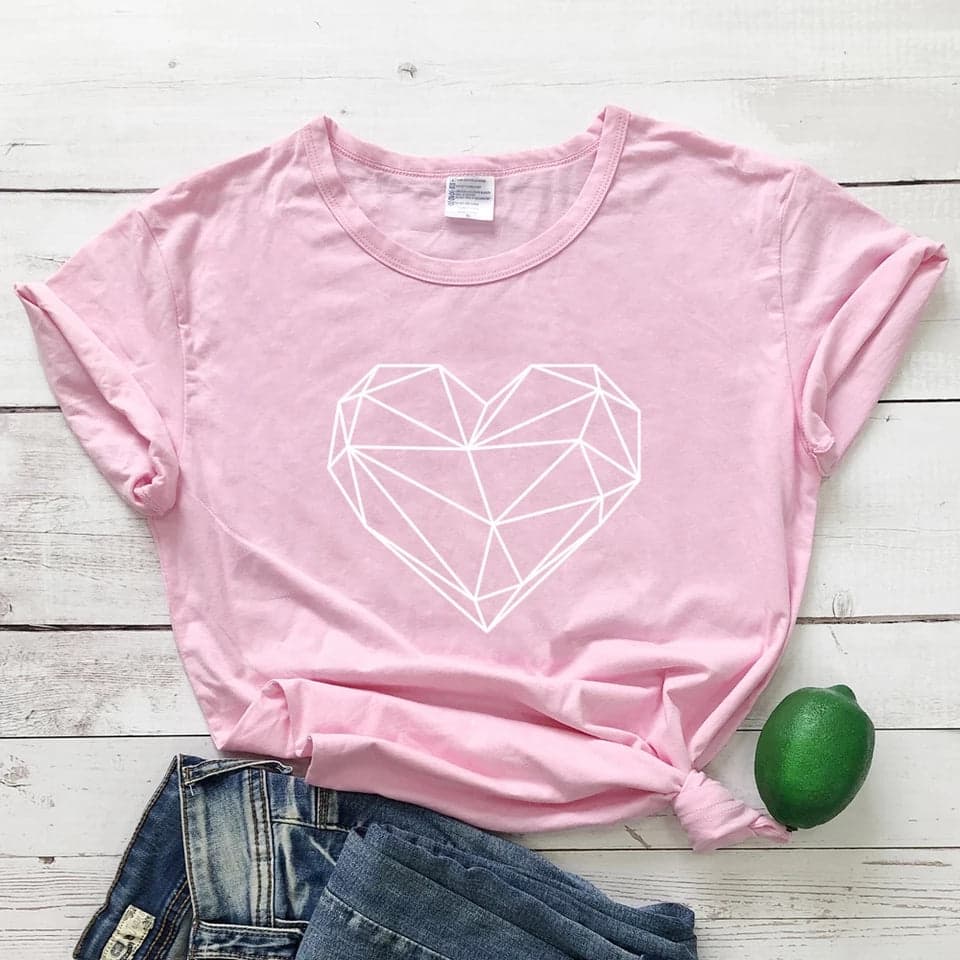 Camiseta estampada tipo T- shirt Corazón Geométrico — foto 3
