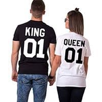 Camiseta estampada T-shirt de pareja King 01/ Queen 01 — foto 1