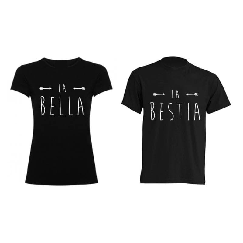 Camiseta estampada pareja T-shirt La bella / La bestia — foto 1