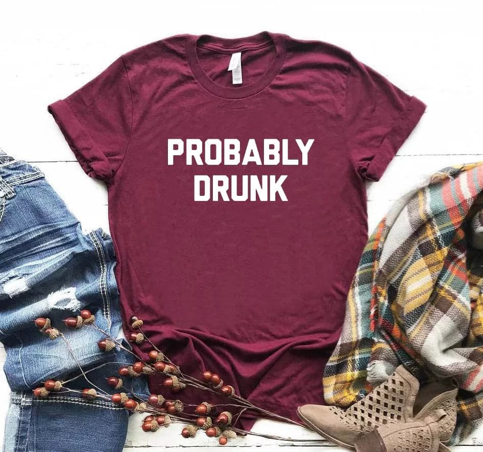 Camiseta estampada tipo T-shirt PROBABLY DRUNK — foto 6