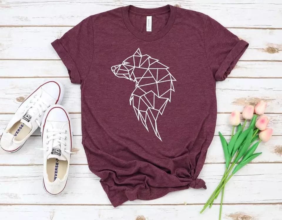 Camisetas estampada tipo T- shirt  Lobo perfil — foto 5