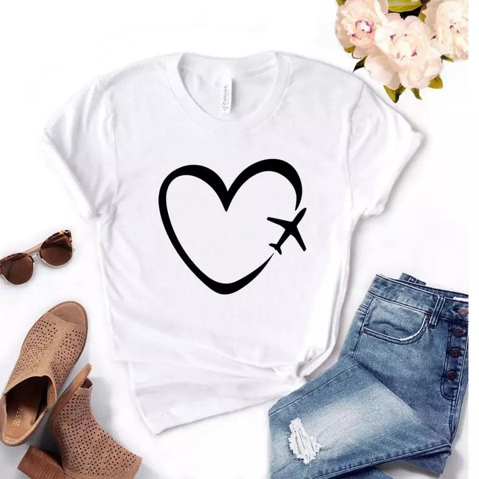 Camisa estampada tipo T-shirt Corazón Avión — foto 1