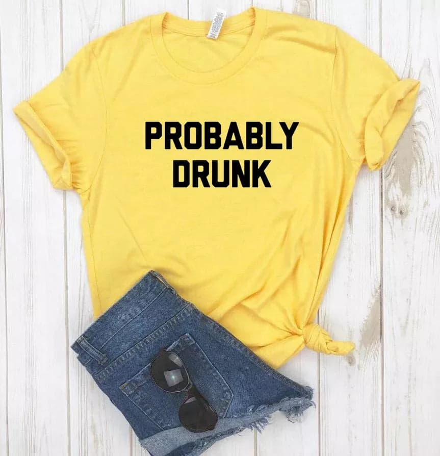 Camiseta estampada tipo T-shirt PROBABLY DRUNK — foto 3
