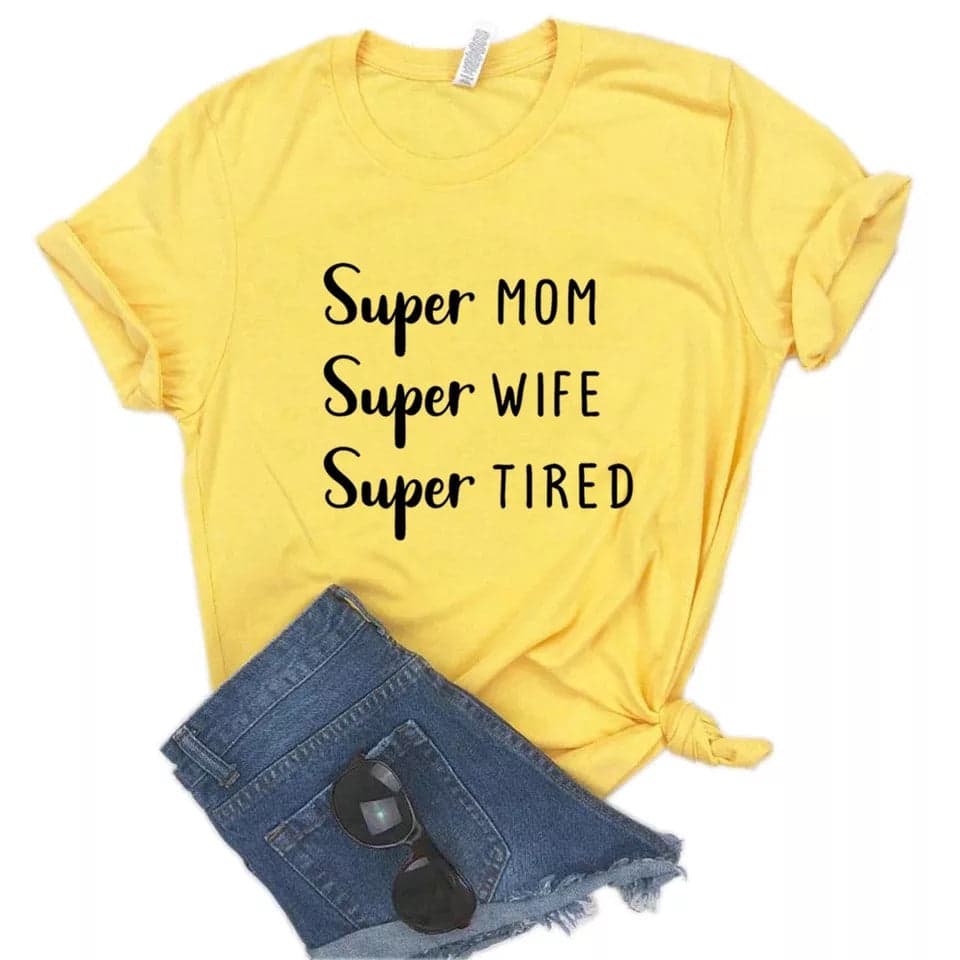 Camisa estampada tipo T-shirt Super mom, Super Wife, Super tired — foto 2
