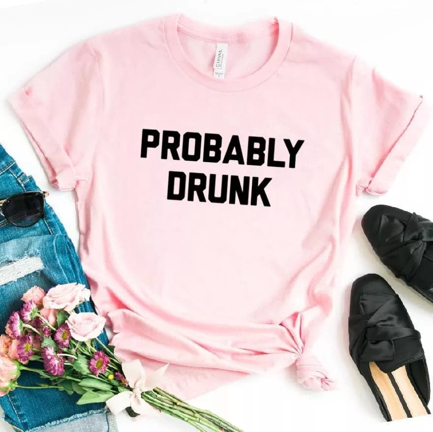 Camiseta estampada tipo T-shirt PROBABLY DRUNK — foto 4