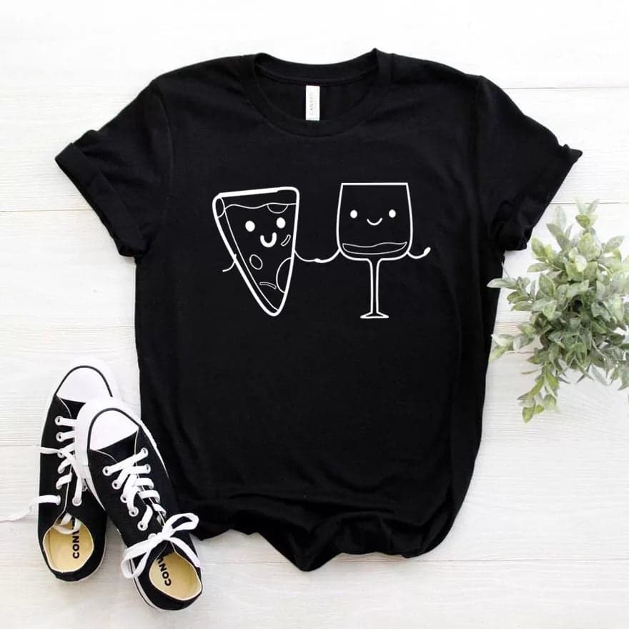 Camisa estampada tipo T-shirt Pizza y Vino — foto 3