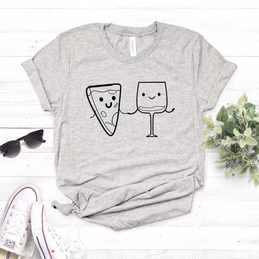 Camisa estampada tipo T-shirt Pizza y Vino — foto 5