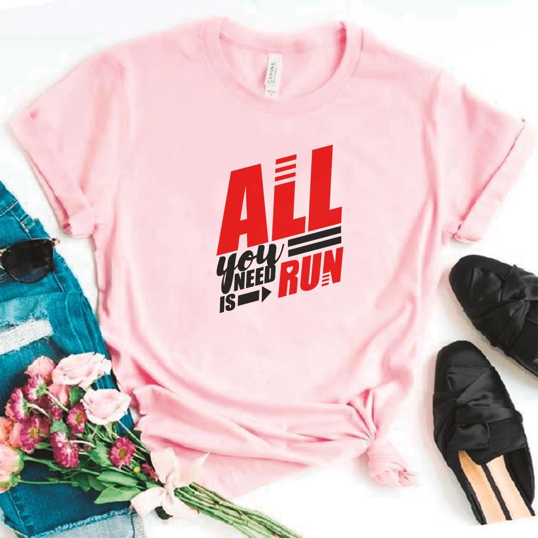 Camiseta estampada tipo T-shirt ALL YOU NEED IS RUN (FITNESS) (DAMA) — foto 4
