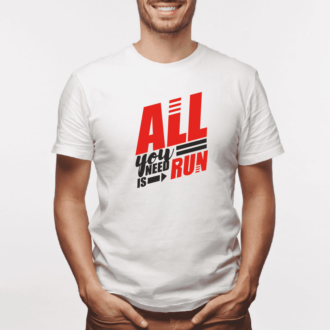 Camiseta estampada tipo T-shirt ALL YOU NEED IS RUN (FITNESS) (HOMBRE) — foto 5